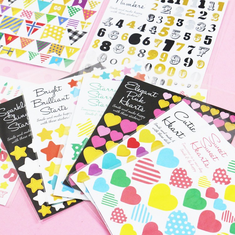 Sticker họa tiết sắc màu dán trang trí sổ tay (SN04)