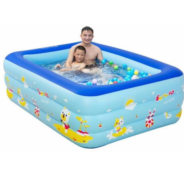 - BỂ BƠI PHAO BƠI CHỮ NHẬT 3 TẦNG 1,3M – FLASH SALE-[VDbeauty]