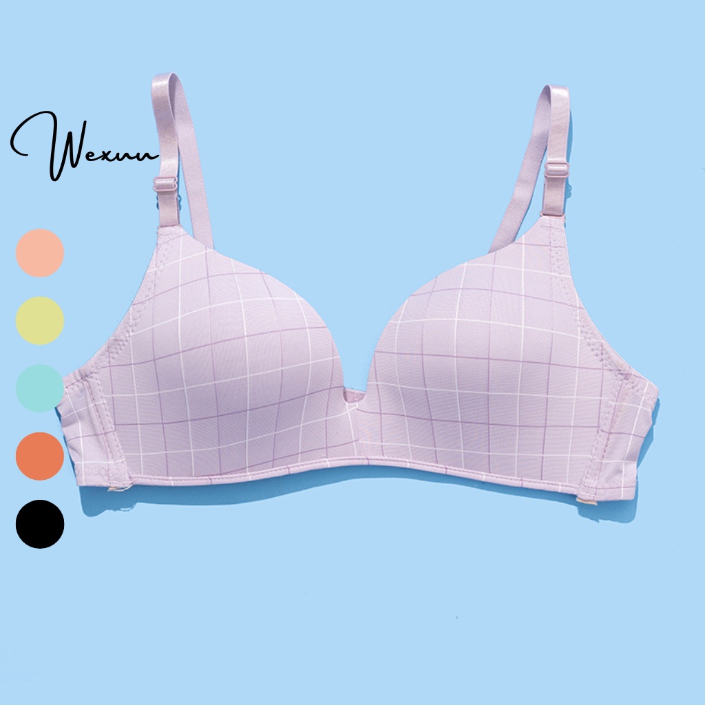 Áo ngực nữ Wexuu áo lót nữ nâng ngực kẻ caro đệm mút mỏng không gọng siêu thông thoáng - AV14