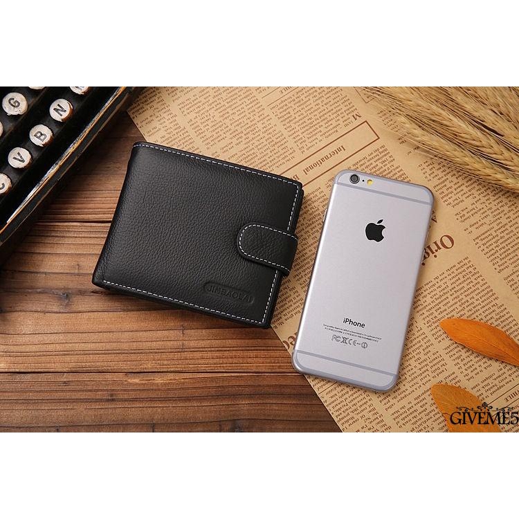 Ví da gấp thời trang kiểu cổ điển cho nam