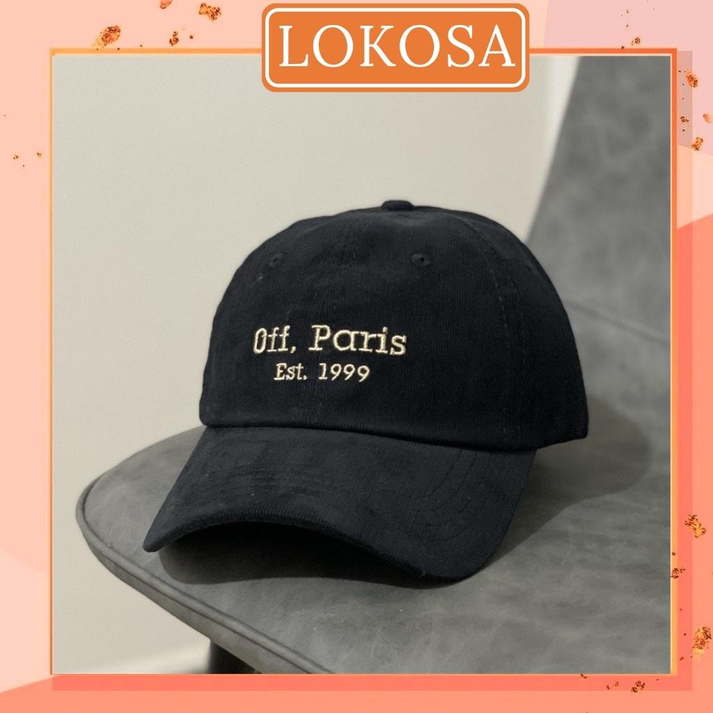 Mũ Lưỡi Trai LOKOSA Nón Kết Thêu Chữ Off Paris Phong Cách Ulzzang form Unisex Nam Nữ NO006