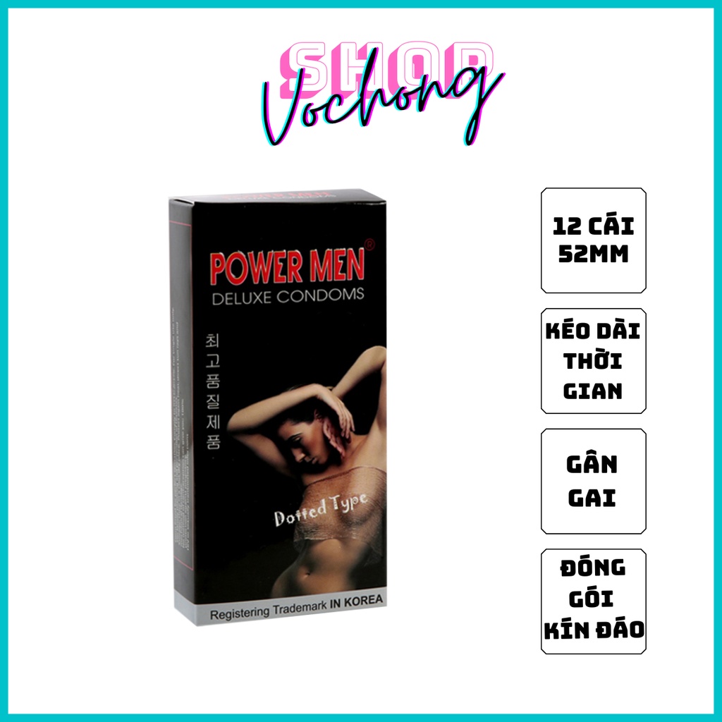 Bao Cao Su Kéo Dài Thời Gian Power Men, Hộp 12 Cái