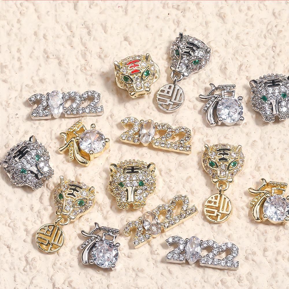 Miếng Dán Trang Trí 3D Hình CABEZA|Phụ Kiện Trang Trí Móng Tay Chủ Đề Năm Mới 2022|Phụ Kiện Trang Trí Móng Tay 3D Nhiều Màu Sắc