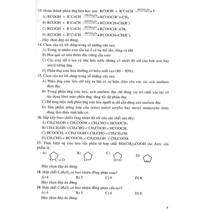 Sách Giải Chi Tiết Câu Hỏi Trắc Nghiệm Khách Quan Hóa Học 12