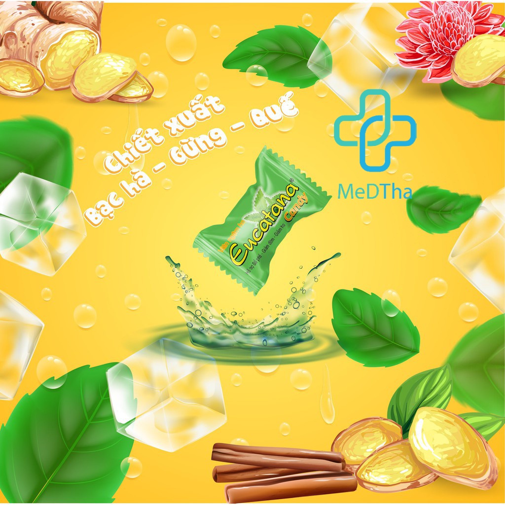 Viên Ngậm Ho Eucatana - Viên Ngậm Thảo Dược, Giảm Ho, Đau Họng (Túi 5 cái) [Chính Hãng]