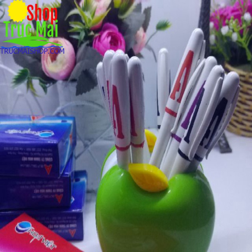 Hộp 12 but gel nước chữ A Hoa Việt (xanh ,đỏ, tím ,đen)