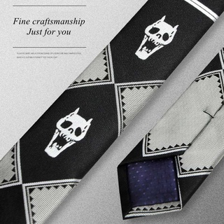 JoJos Bizarre Adventure Kira Yoshikage Skeleton Silk Tie for Cosplay Costume Props