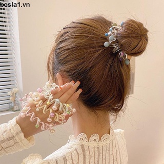 🌈Dây Cột Tóc Dày Dặn Đính Hạt Ngọc Trai Dễ Thương