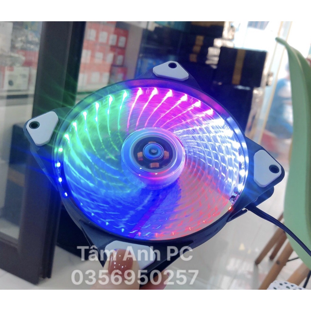 quạt tản nhiệt coolmoon 33 bóng cầu vồng, không cần điều khiển