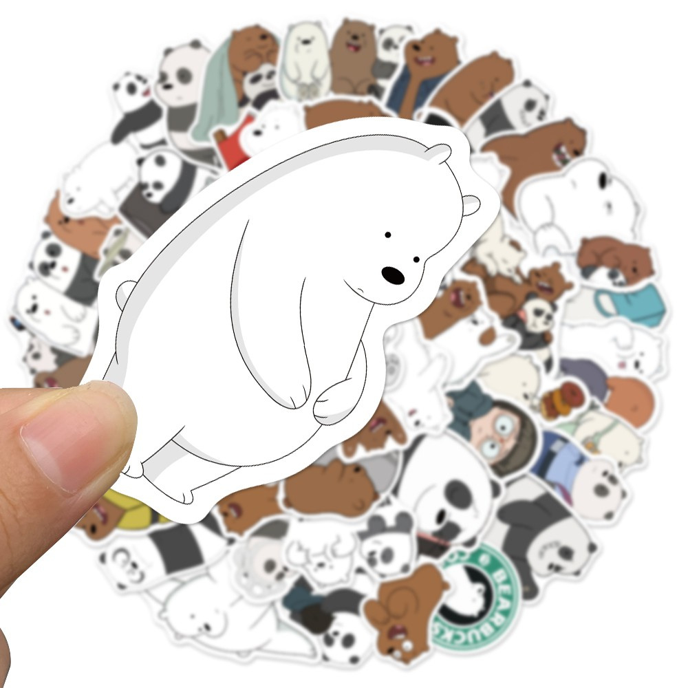 50 Miếng dán hình gấu dễ thương chống thấm nước độc đáo trang trí điện thoại / ván trượt