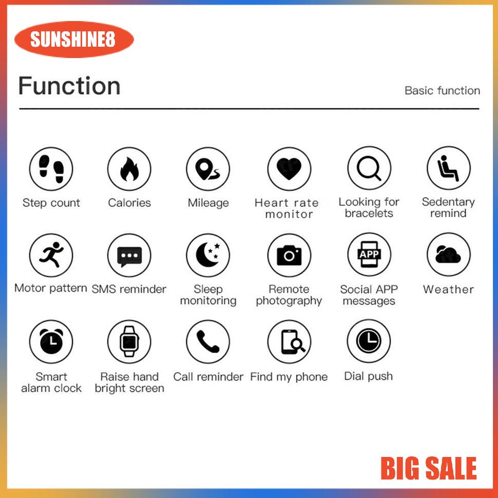 【SUN】Đồng hồ thông minh i7 Chống Nước Kết Nối Bluetooth Hỗ Trợ Theo Dõi Sức Khỏe Kèm