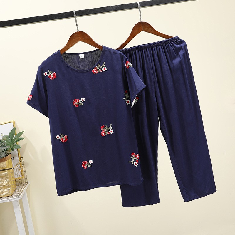 Set đồ ngủ cotton ngắn tay có mũ trùm đầu thời trang mới cho nữ