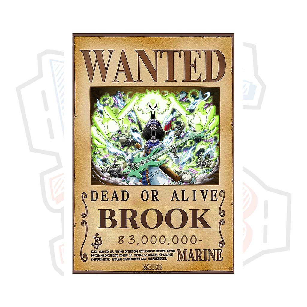 Poster truy nã Brook (Timeskip) ver 3 - One Piece