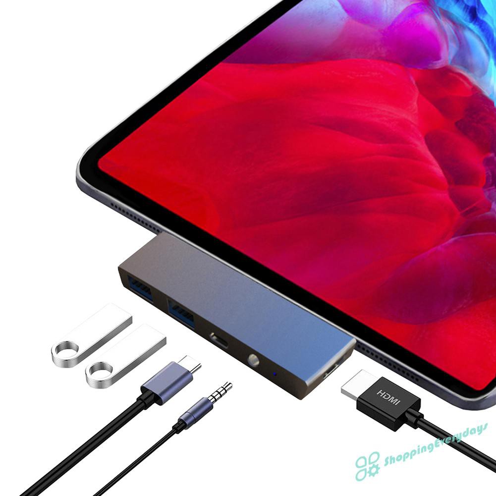 SV Bộ Chuyển Đổi Hdmi 2 Usb3.0 Pd 3.5mm 5 Trong 1 Cho Ipad Pro 2018 / 2020