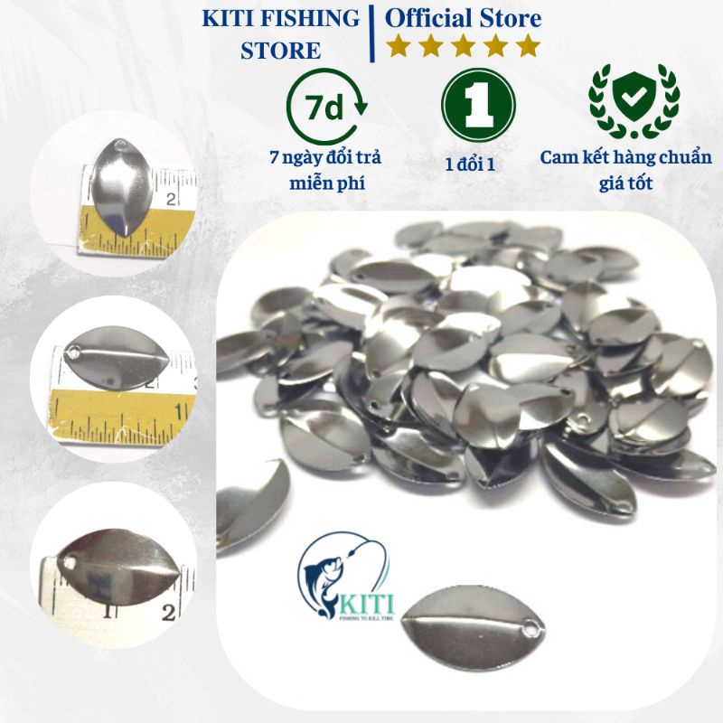 Thìa xoay hình lá dùng để làm mồi nhái hơi câu lure được làm bằng inox