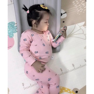 Bộ Dài Tay Pekapoo Thun Lạnh Cạp Cao Họa Tiết Gấu Trúc 10 Màu 8-18kg (Set 35)