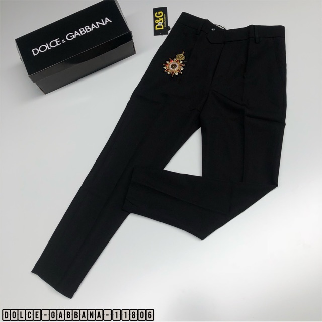 Quần âu hàng đẹp Logo siêu cấp tag đính thêu căng