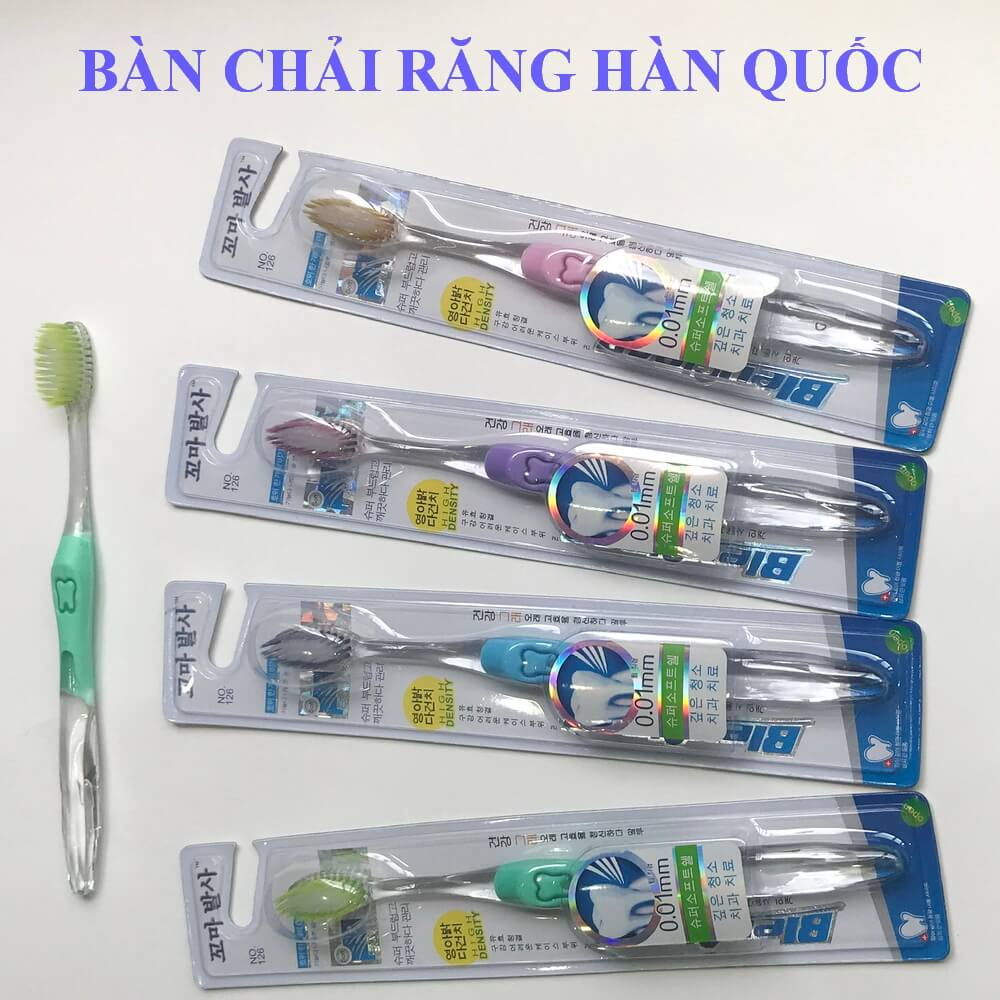 Bàn chải Hàn Quốc chất lượng, lông mềm, mảnh, làm sạch khe kẽ, không hai lợi nướu, màu sắc phong phú, mẫu mã đẹp-TIVT