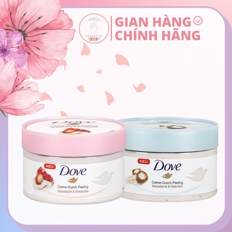 [BILL ĐỨC] Tẩy da chết body Dove bản Đức size 225ml