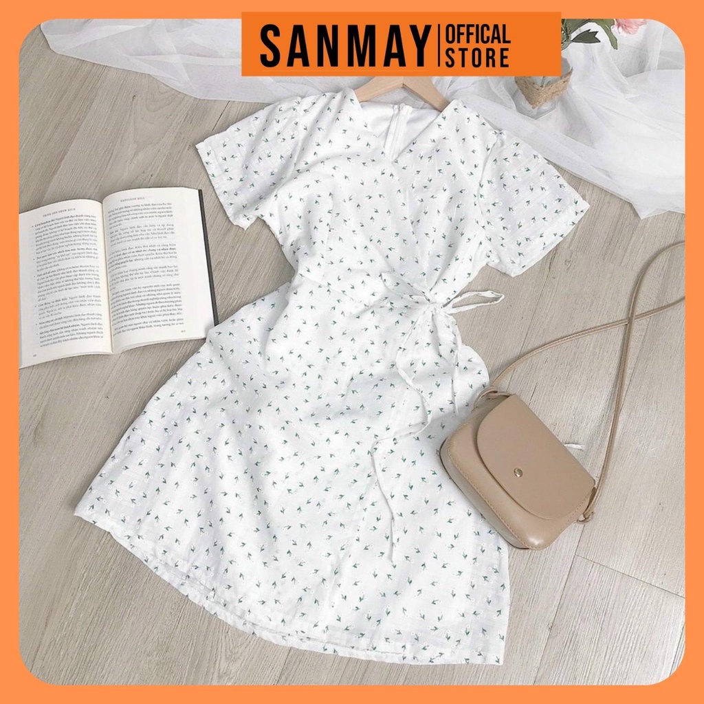 Váy Ngắn Công Sở SANMAY Đầm Hoa Nhí Vintage thiết kế liền nữ Hàn Quốc trẻ trung đi dự tiệc cưới, đi chơi đẹp VD033 | BigBuy360 - bigbuy360.vn