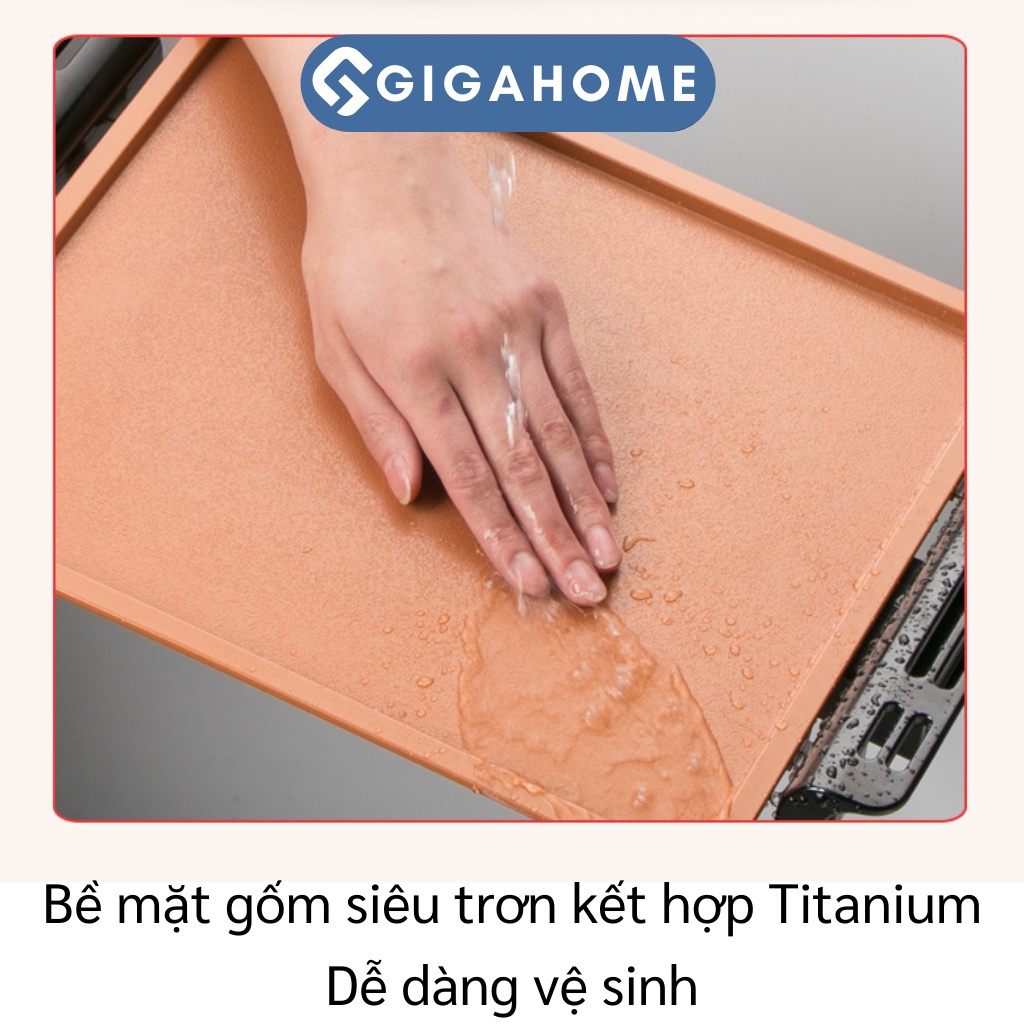 Bếp Nướng Điện Hàn Quốc Không Khói GIGAHOME Vỉ Vàng Chống Dính, Sang Trọng 10494