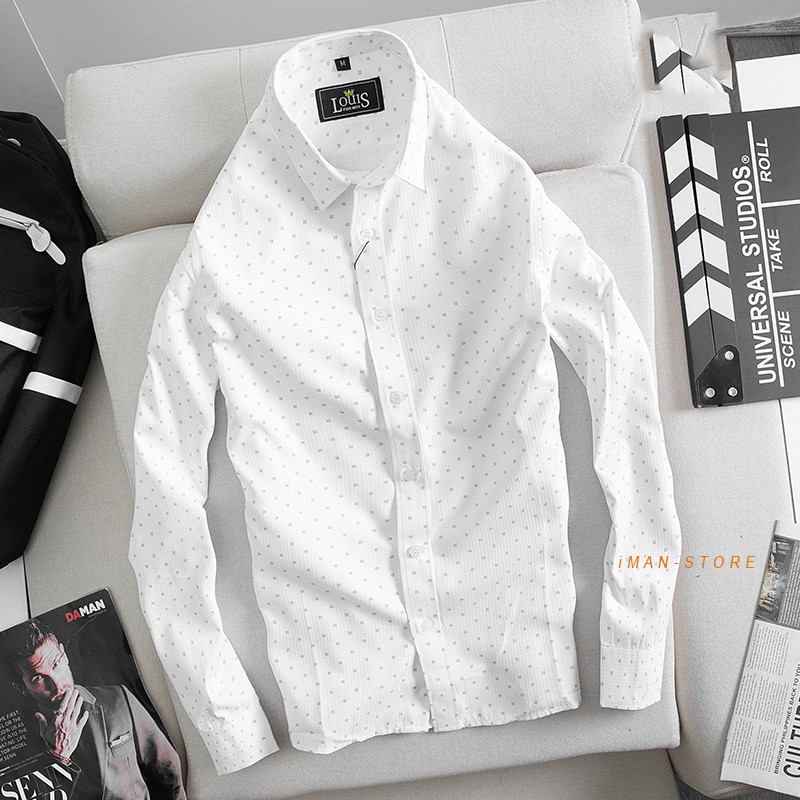 Áo Sơ Mi Nam Công Sở Dài Tay Chấm Bi, Áo Sơ Mi Nam Hàn Quốc Gấp Hộp Cao Cấp VNXK | BigBuy360 - bigbuy360.vn