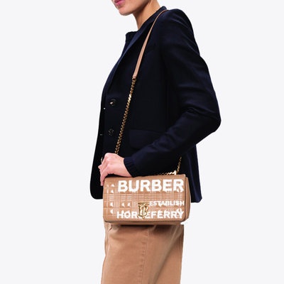 Túi nữ BURBERRY boberly kiểu thẳng ý 20 Túi đeo chéo PU màu nâu nữ 8031617