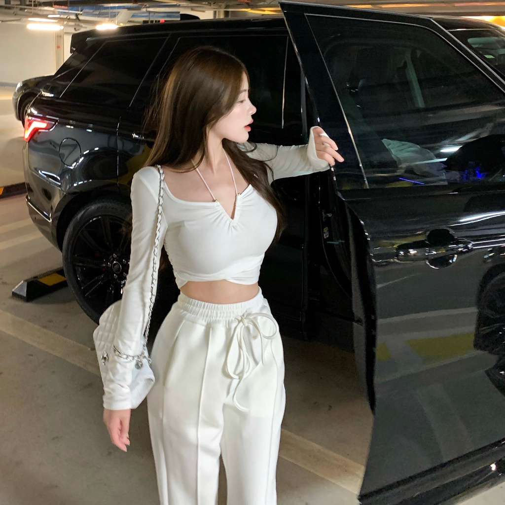 Áo COZOKC tay dài dáng ôm màu trơn chống nắng thời trang mùa hè quyến rũ cho nữ