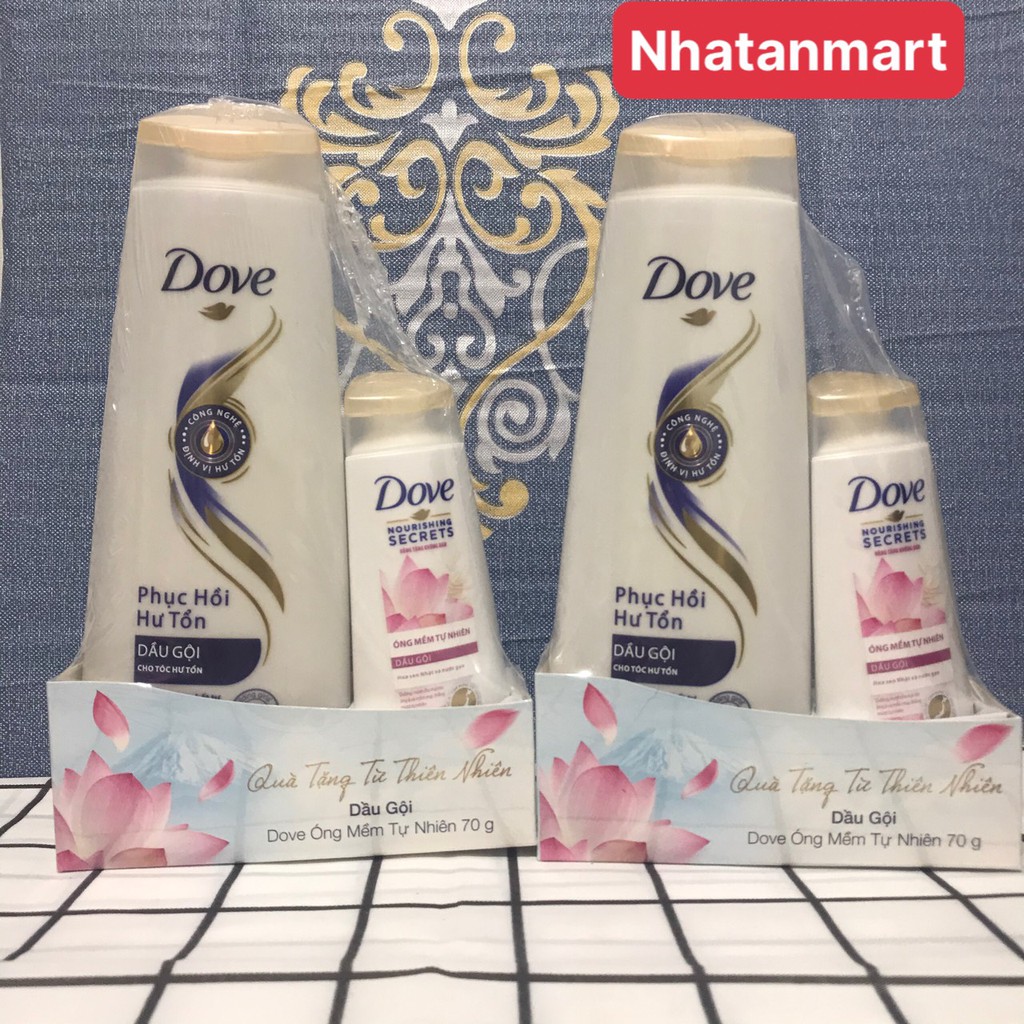 [CHÍNH HÃNG MUA 1 TẶNG 1] Dầu Gội Dove 325g  Phục Hồi Hư Tổn tặng kèm gội Dove Nourishing Secrets 70g