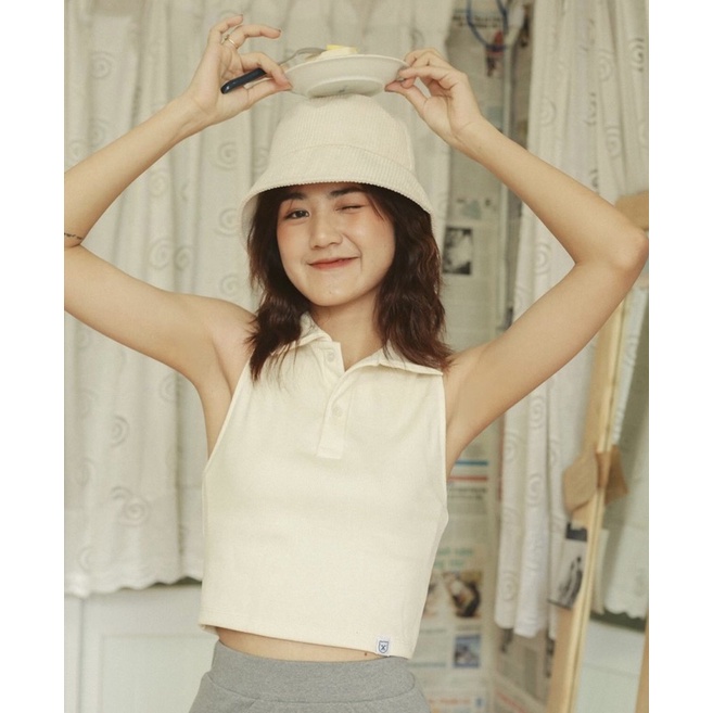 GingerBear - Áo Croptop Cổ Polo - Polo Croptop