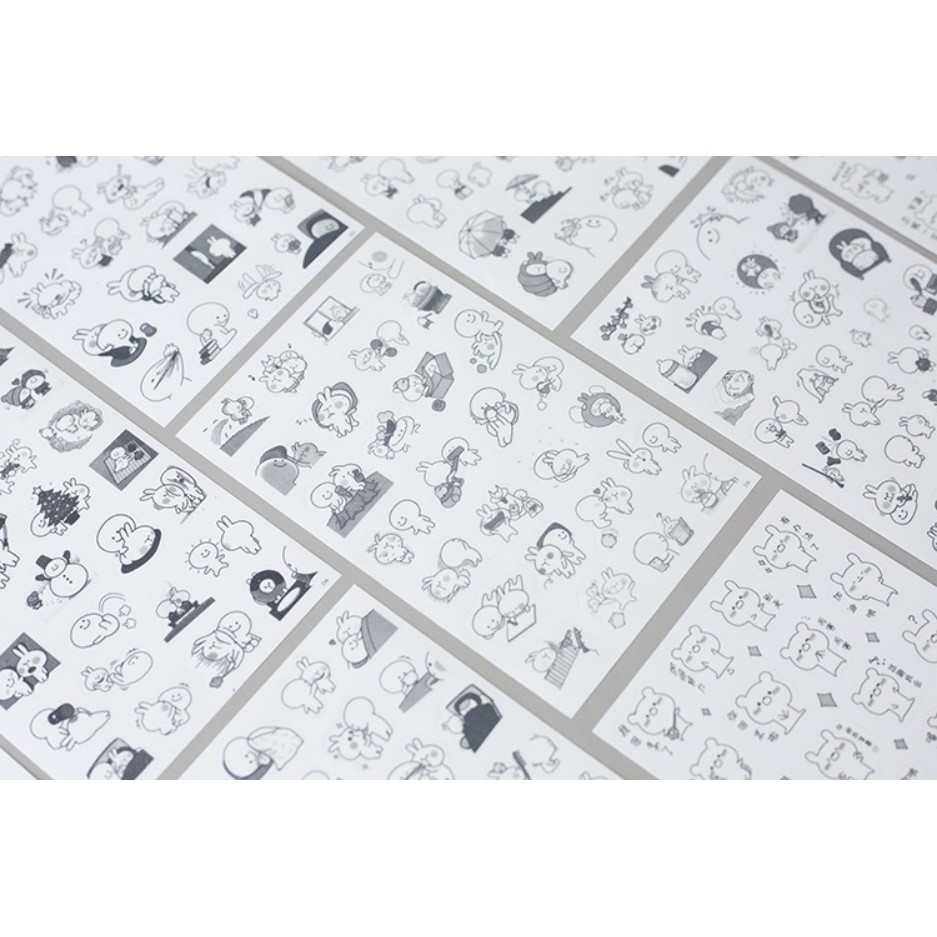 Sticker hình dán Động vật đen trắng