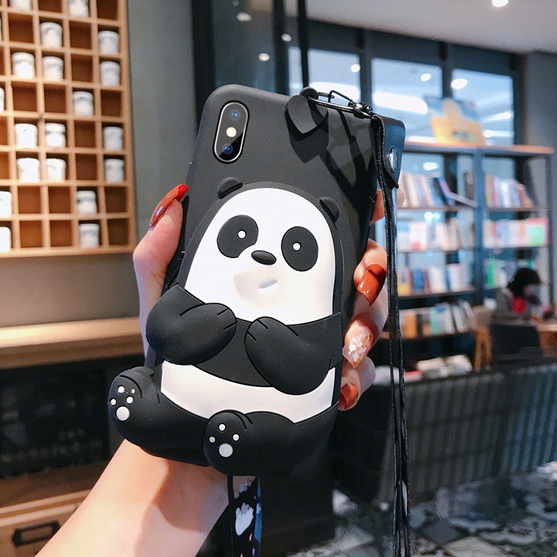 Phim hoạt hình 3D We Bare Bears ví điện thoại Xiaomi 9t 8 9 se mix2s mix3 Xiaomi 5X 6 6x max2 max3 vỏ điện thoại mềm