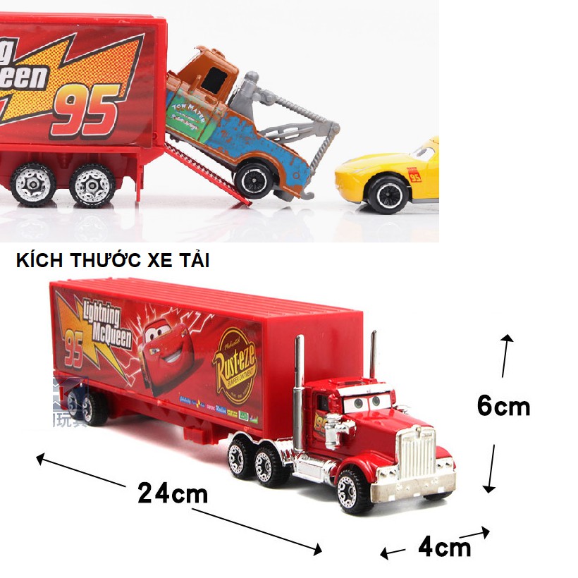 Bộ xe ô tô tải và 6 xe ô tô mini Lightening MC Queen đồ chơi trẻ em