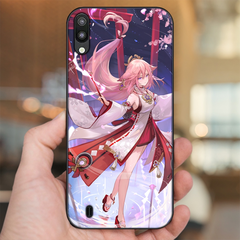 Ốp lưng Samsung M10 viền đen in hình Yae Miko Genshin Impact