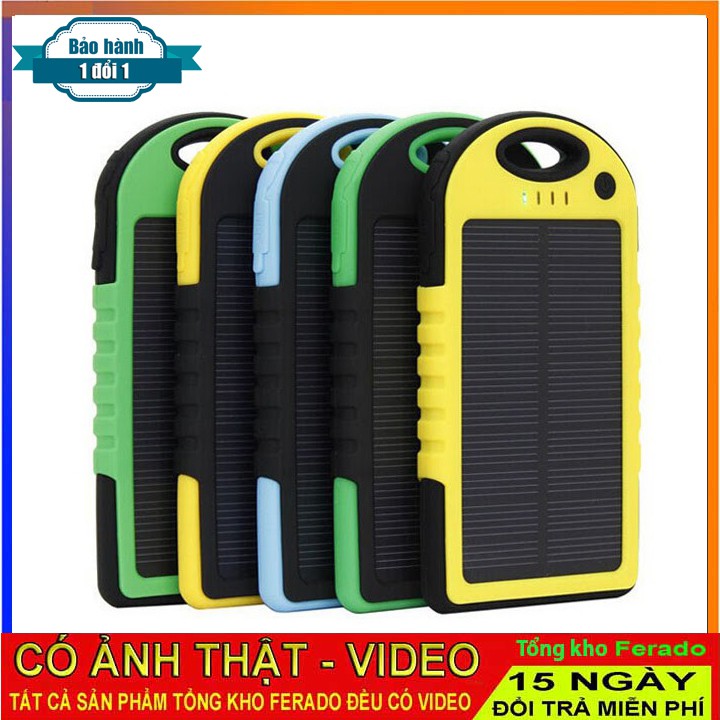 Sạc Dự Phòng năng lượng mặt trời chống nước 20000 mah tích hợp đèn pin chính hãng PF56  Wchính hãng