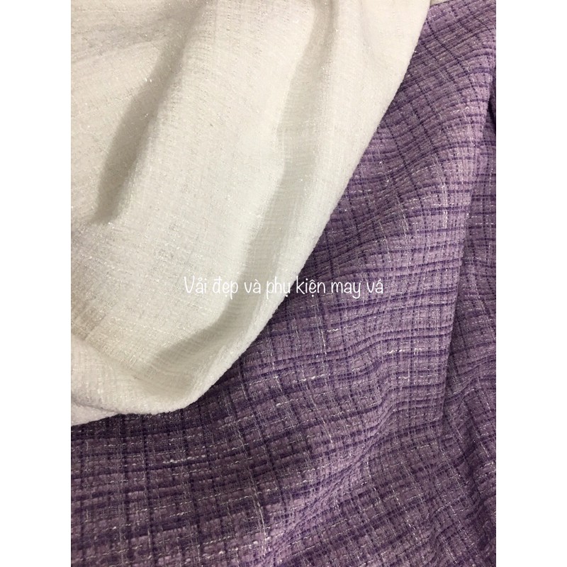 Vải đẹp TWEED Nhung may quần áo váy vest thu đông