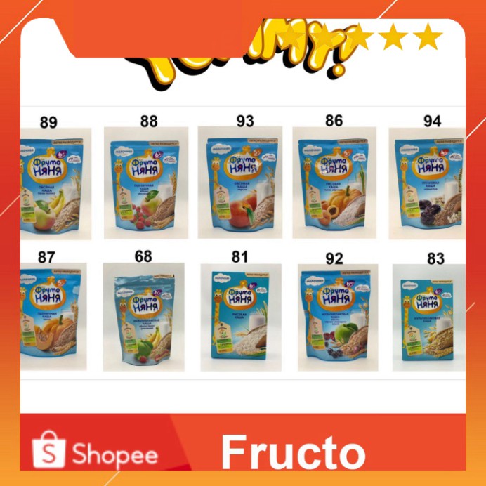 LẺ GIÁ SỈ - Bột ăn dặm Fruto Nga 200g 5M/6M nhiều vị