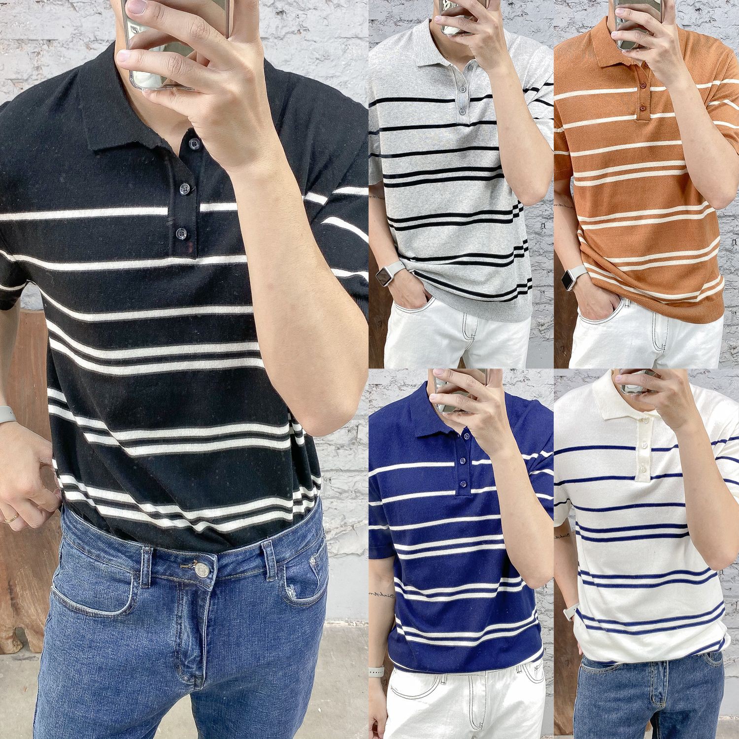 [Mã SKAMCLU7 giảm 10% Tối Đa 50K đơn 0Đ] Áo Polo BT cotton dệt kẻ | BigBuy360 - bigbuy360.vn
