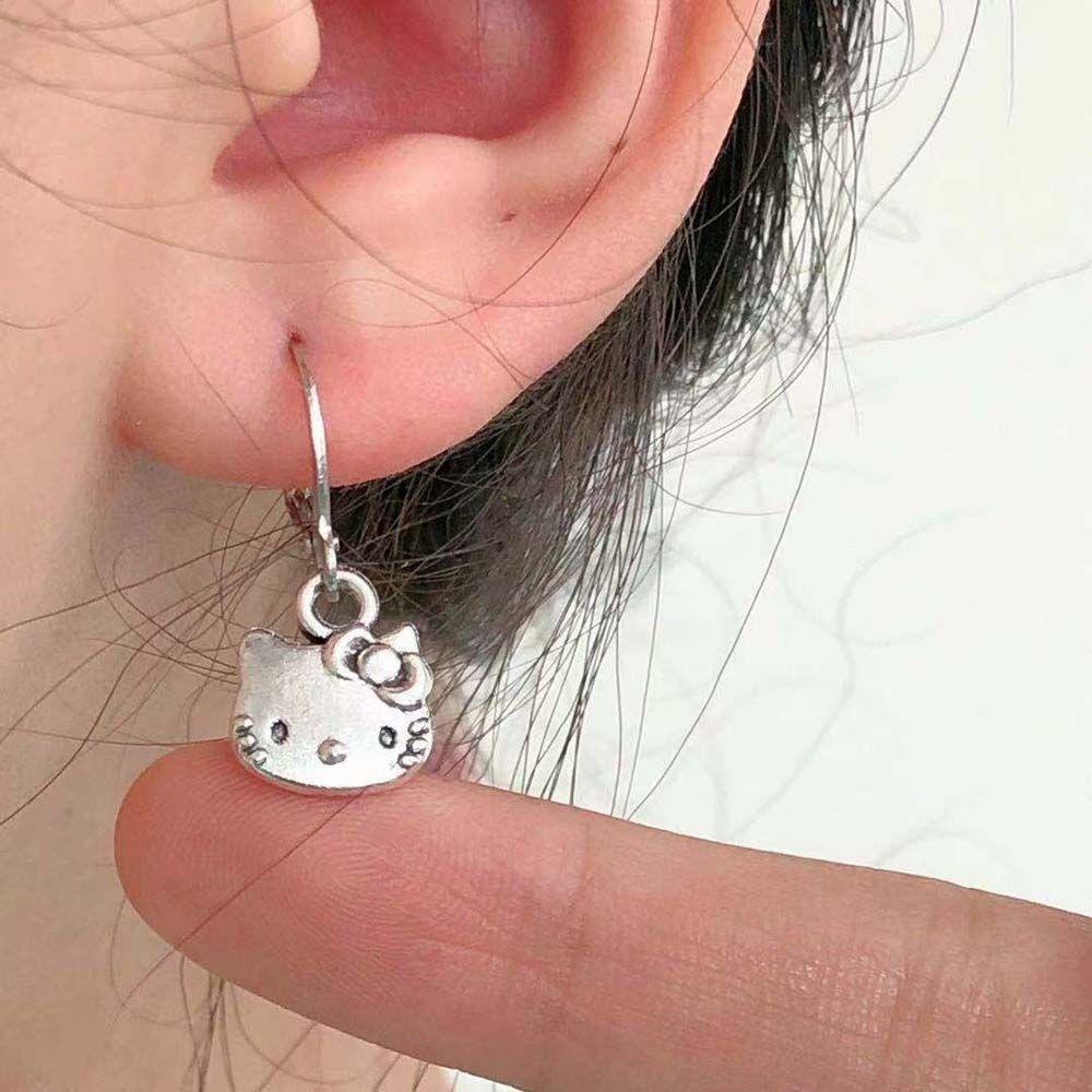 Khuyên Tai Hình Mèo Hoạt Hình Phong Cách Hàn Quốc VANES1