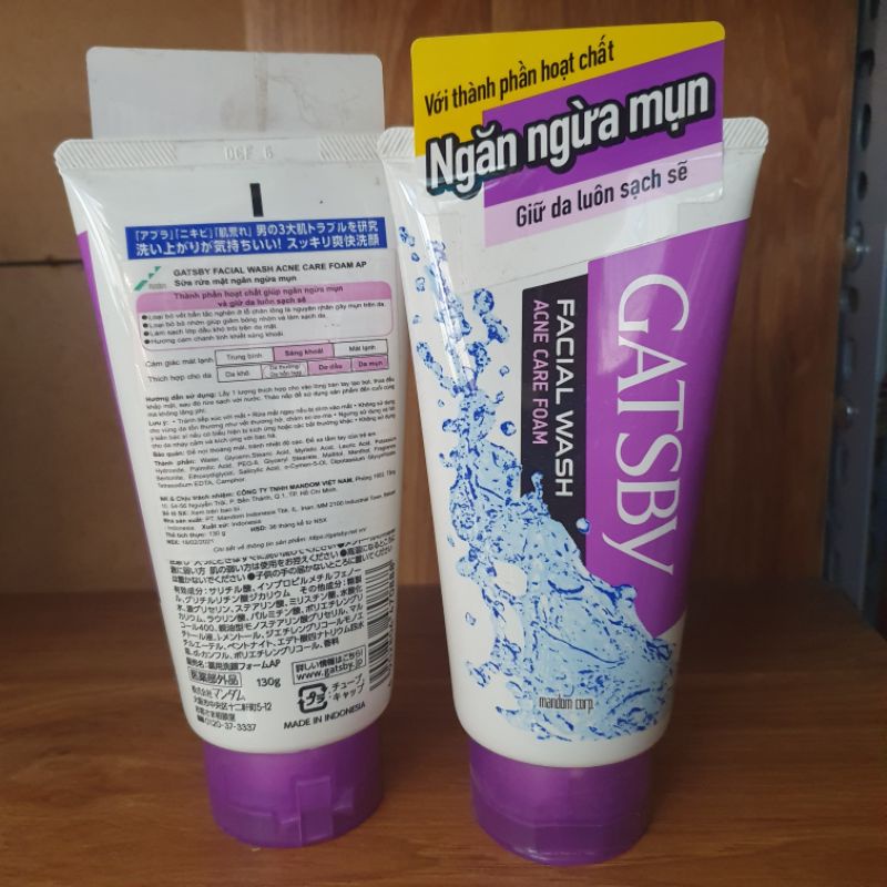 Sữa rửa mặt ngăn ngừa mụn,sạch sâu,sạch dầu Gatsby nhật 130gr