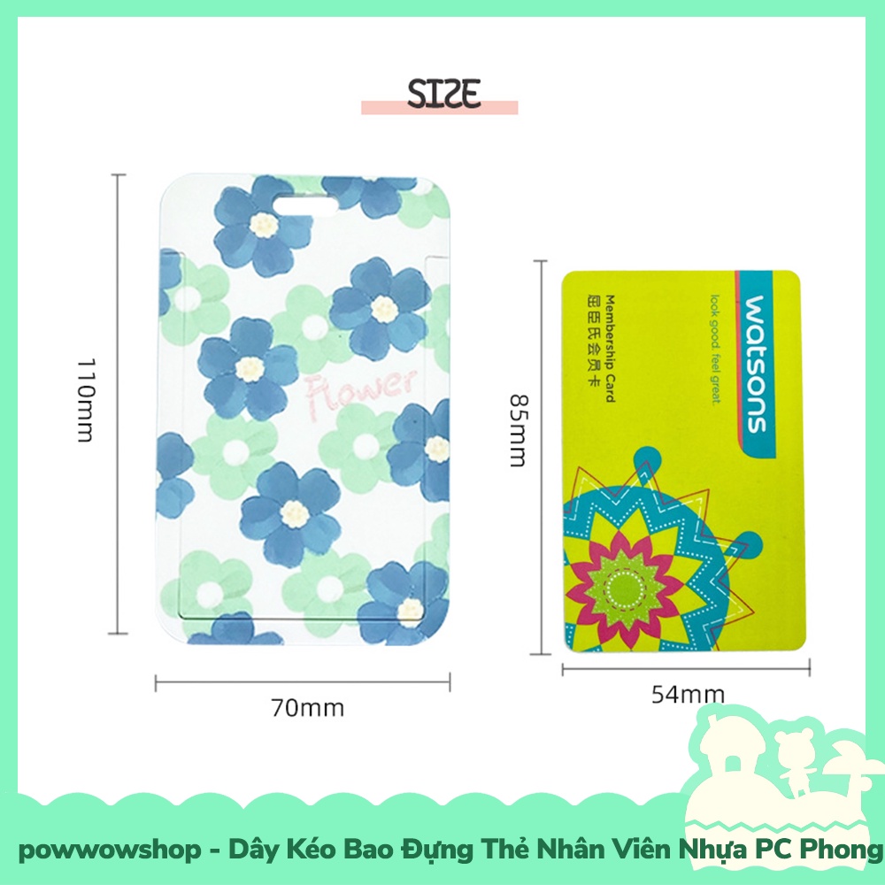 [Sẵn VN - Hỏa Tốc] Dây Kéo Bao Đựng Thẻ Nhân Viên Nhựa PC Phong Cách Pattel Vintage Thousand Flowers