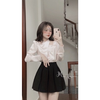sơ mi cổ chéo ( ảnh thật shop chụp)