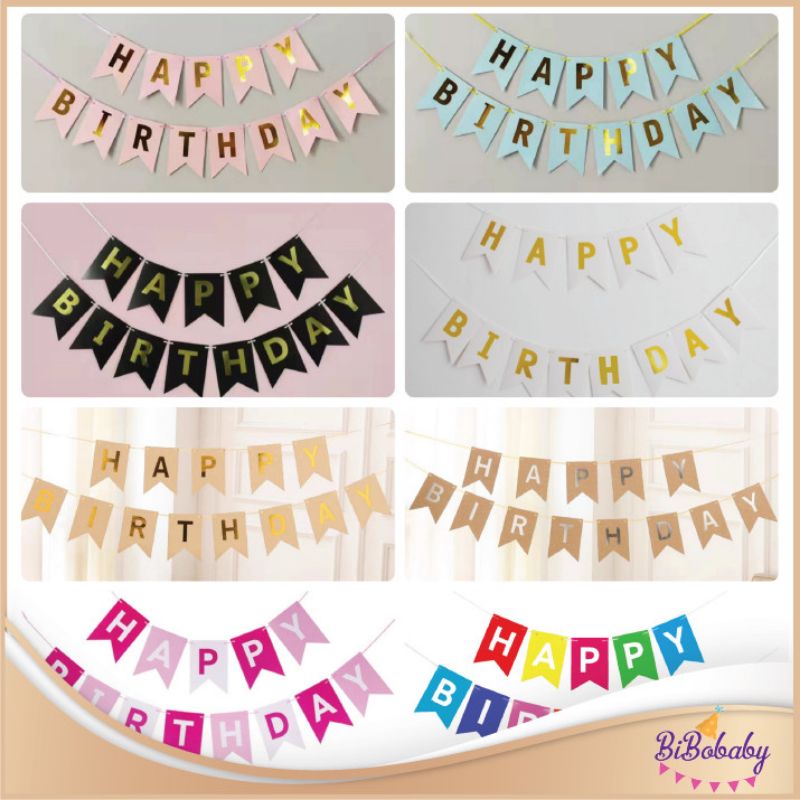 Dây chữ Happy birthday mẫu đuôi cá - BiBo baby