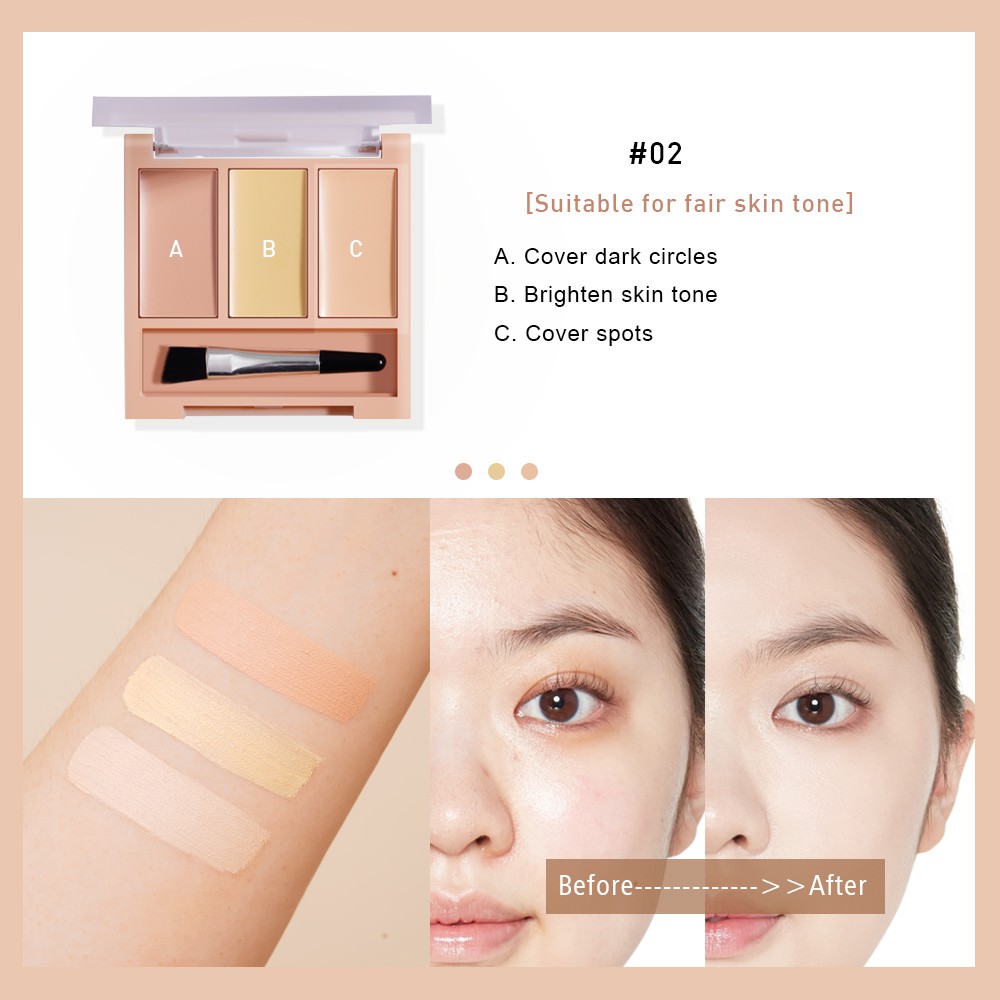 [Hàng mới về] Kem che khuyết điểm Saniye 3 màu lâu trôi chất lượng cao R8017 | BigBuy360 - bigbuy360.vn