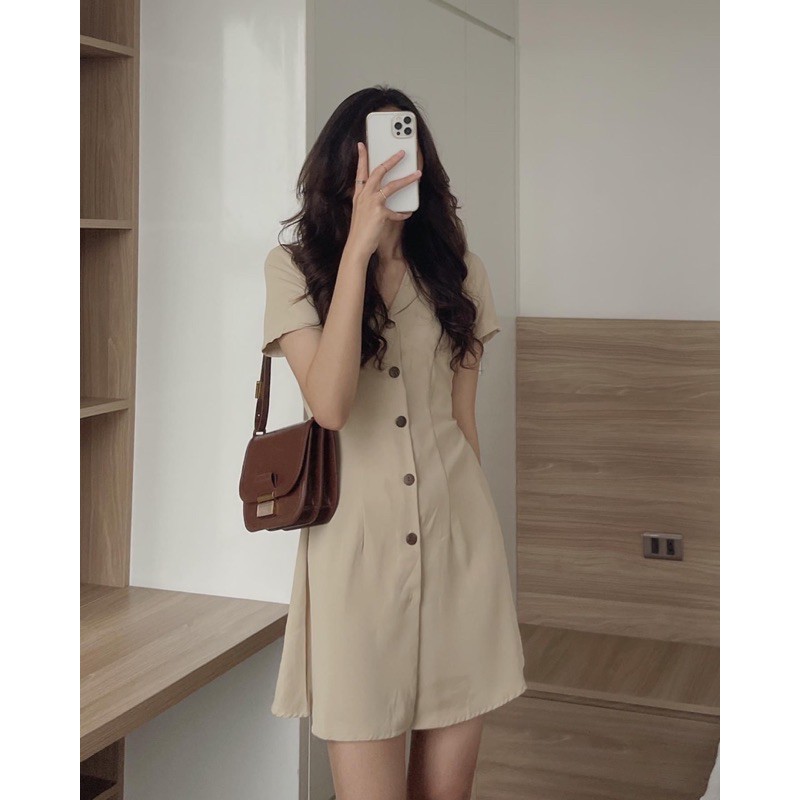 váy cổ vest 2 màu (ảnh thật) | BigBuy360 - bigbuy360.vn