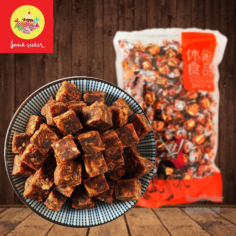 Khô bò viên kẹo ăn liền - MIAOFOOD- Khô bò hình viên kẹo túi 50g, 100g ăn vặt Trung Quốc