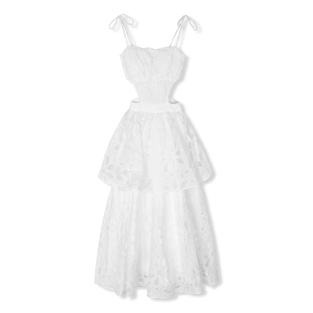 Đầm Dài Nữ Lace Sheer Cut Waist , Chất Vải lưới dẻo Thoải Mái , WDD000183 ,SOMEHOW