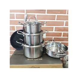 Bộ nồi Fivestar Plus FBP5006 inox 304 5 món nồi + xửng + chảo thân liền cao cấp sáng bóng - bảo hành chính hãng 25 năm