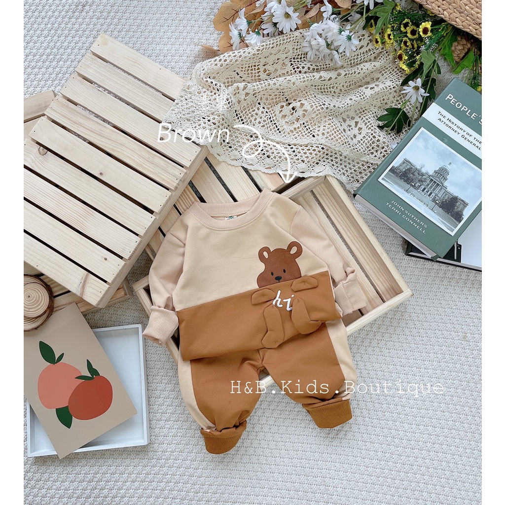 Bộ nỉ da cá cho bé, may hình thú nổi, bộ thu đông cho bé trai, bé gái đủ size 8-20kg