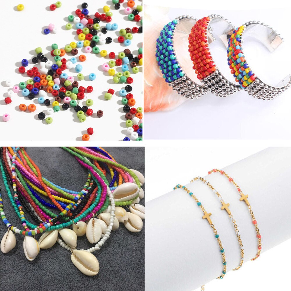Set 700 Hạt Pha Lê 2mm Nhiều Màu Làm Trang Sức Thủ Công